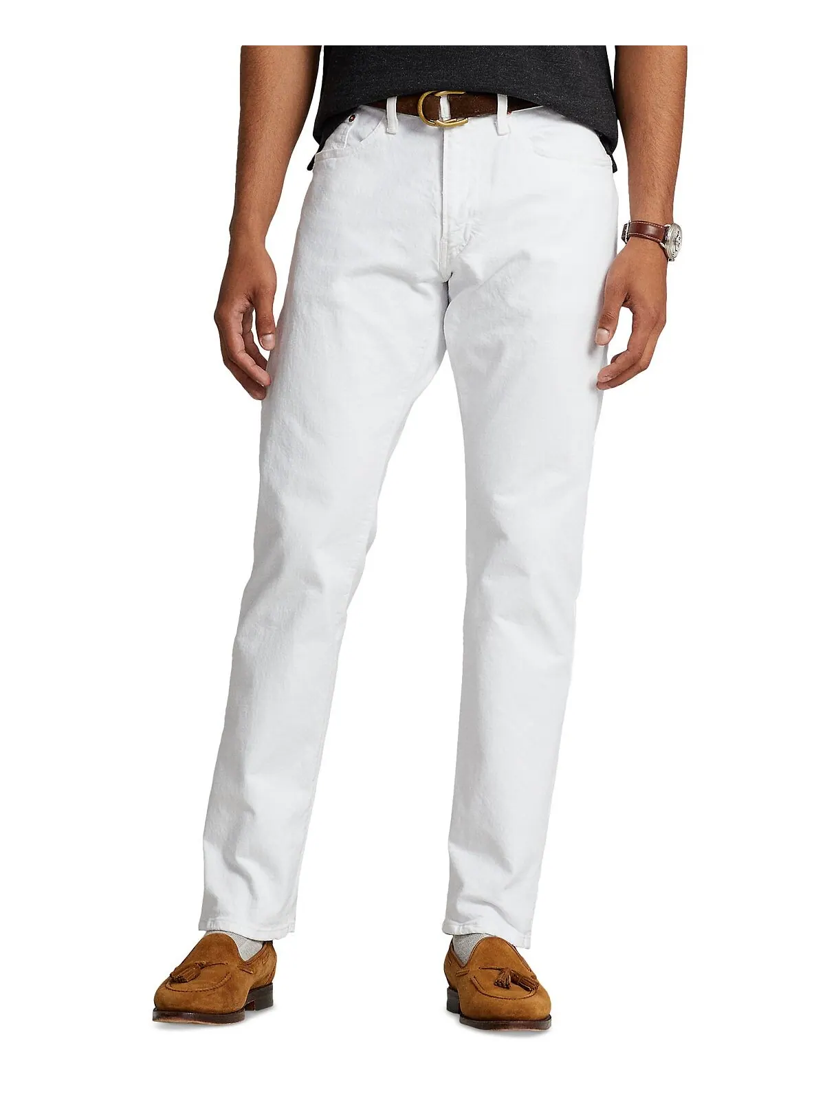 Мужские прямые джинсы hampton relaxed Polo Ralph Lauren — изображение 7 из 12, белый