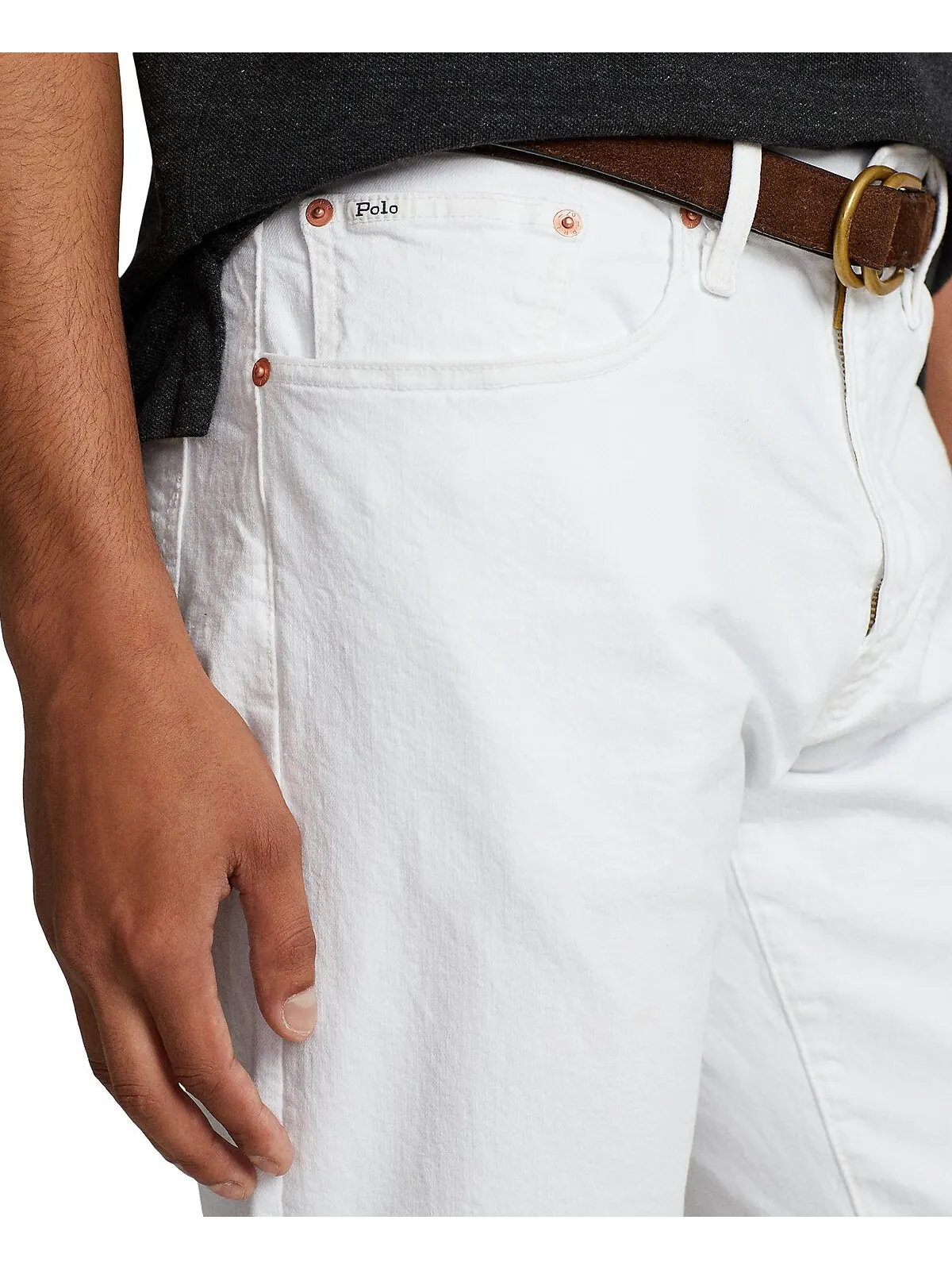 Мужские прямые джинсы hampton relaxed Polo Ralph Lauren — изображение 8 из 12, белый