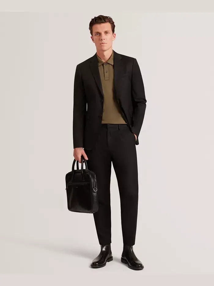 Мужская поло Regular Fit с мягкой текстурой Ted Baker — изображение 5 из 6, коричневый