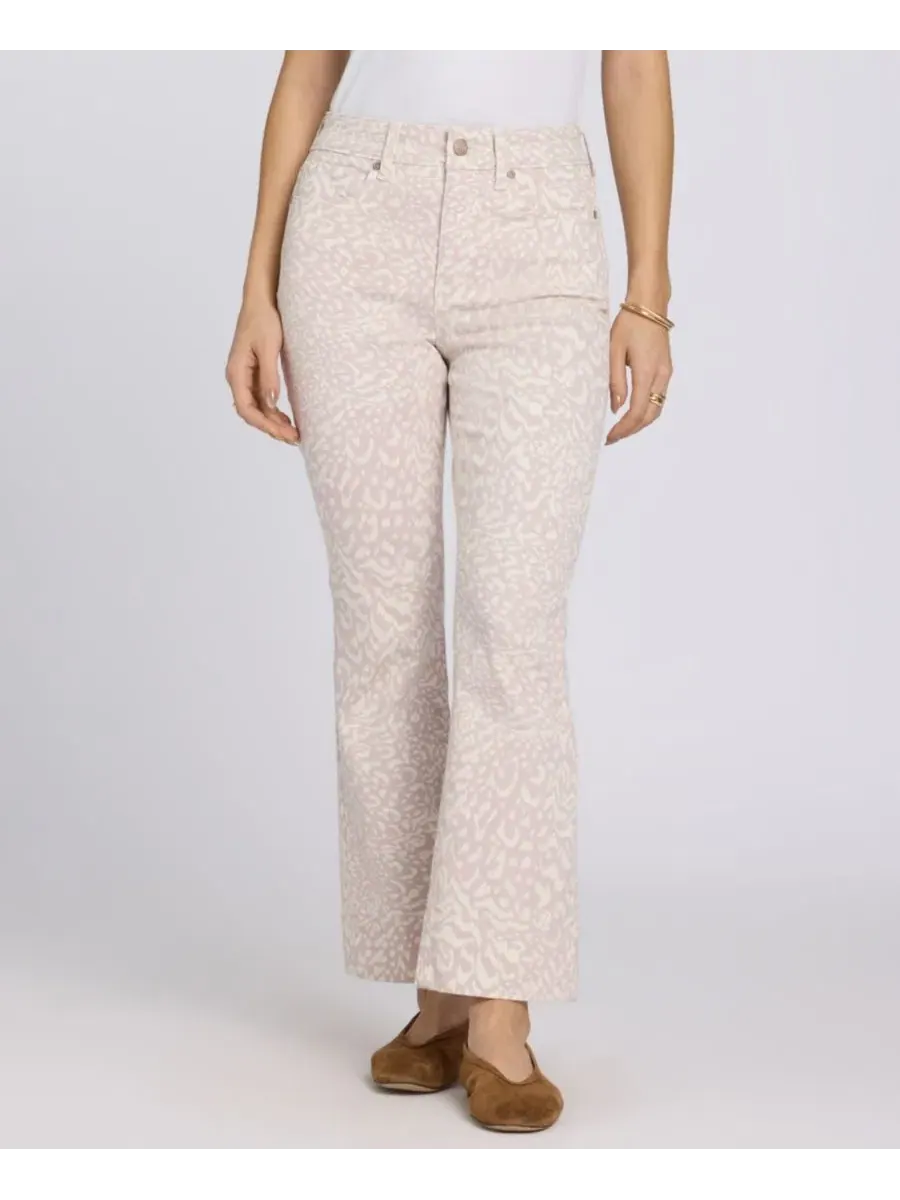 Джинсы-клеш с высокой посадкой Billie Mini Bootcut Ankle Jeans NYDJ — изображение 1 из 5, снежный леопард