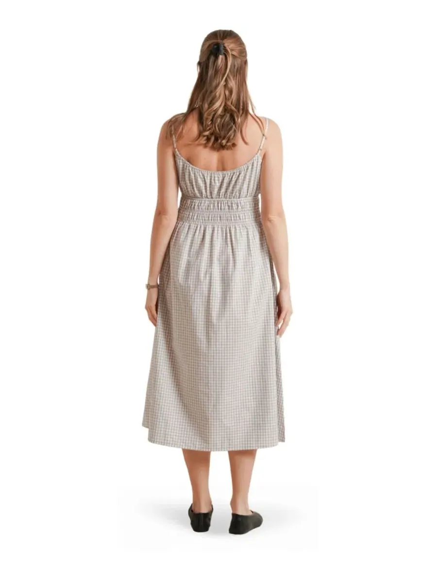 Платье-миди с запахом для беременных и кормящих Roma NOM Maternity, Taupe Gingham — изображение 4 из 4