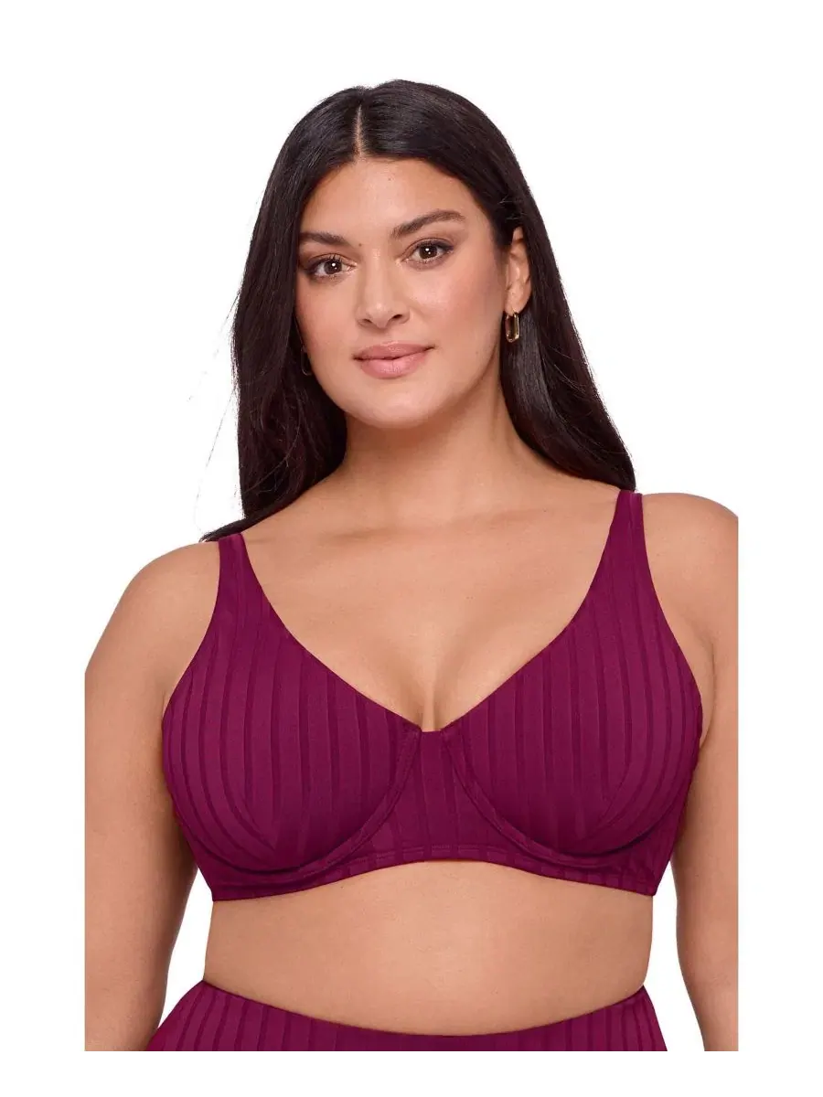 Топ бикини с косточками и широкими ребрами S3 Apparel, Cherry Mocha Wide Rib — изображение 1 из 4