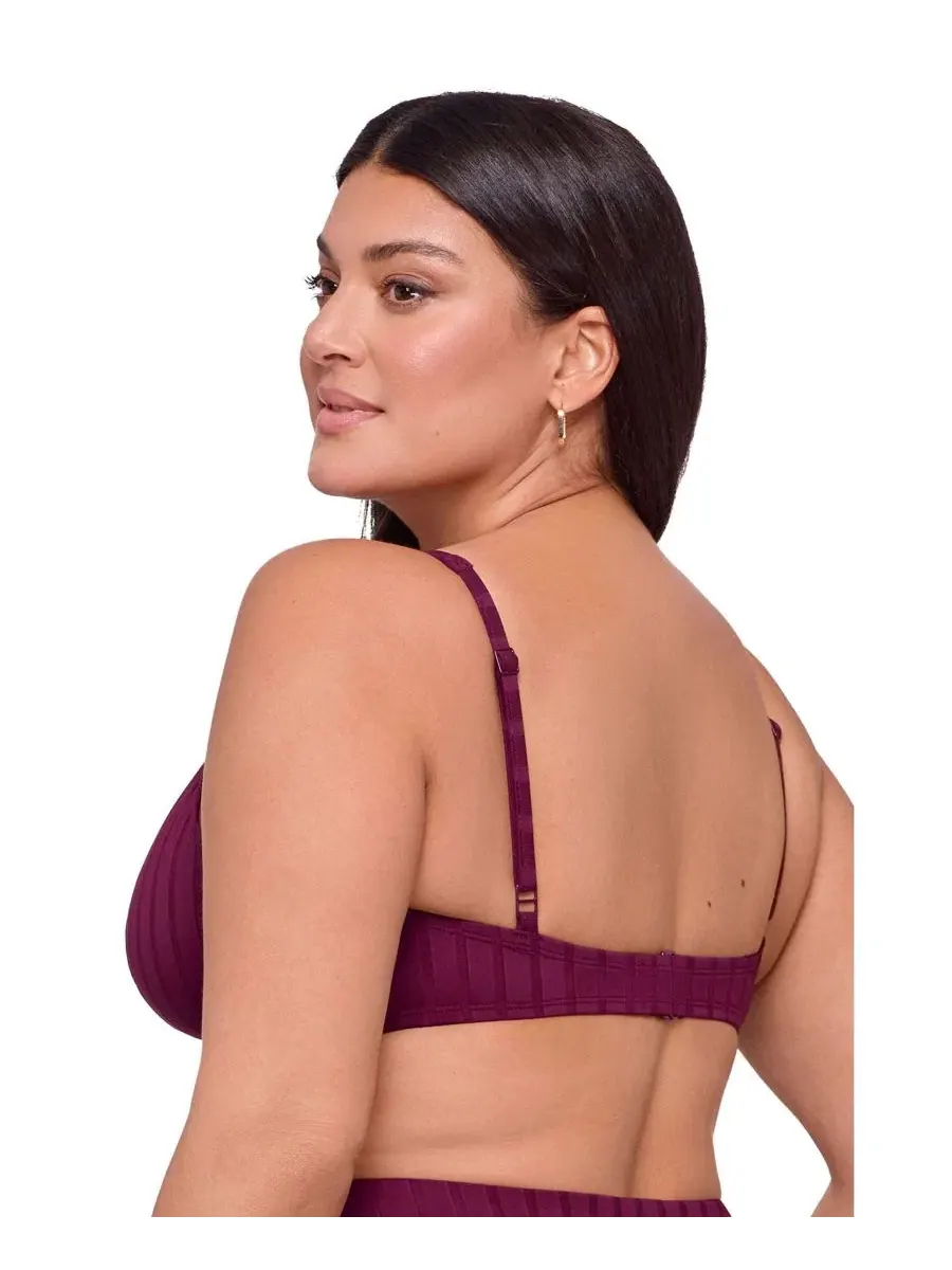 Топ бикини с косточками и широкими ребрами S3 Apparel, Cherry Mocha Wide Rib — изображение 2 из 4