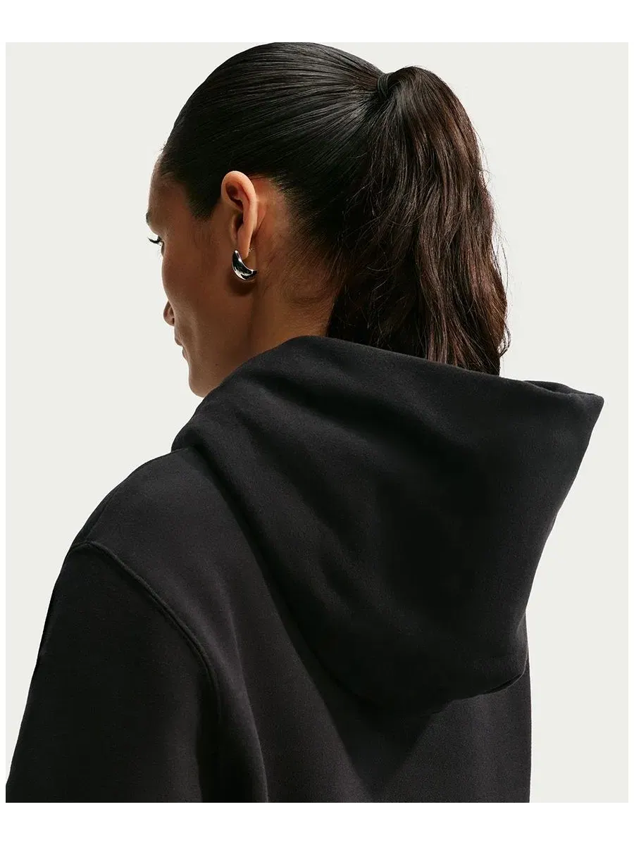 Худи Nike Studio Fleece с капюшоном, длинным рукавом и логотипом Swoosh — изображение 4 из 5, черный