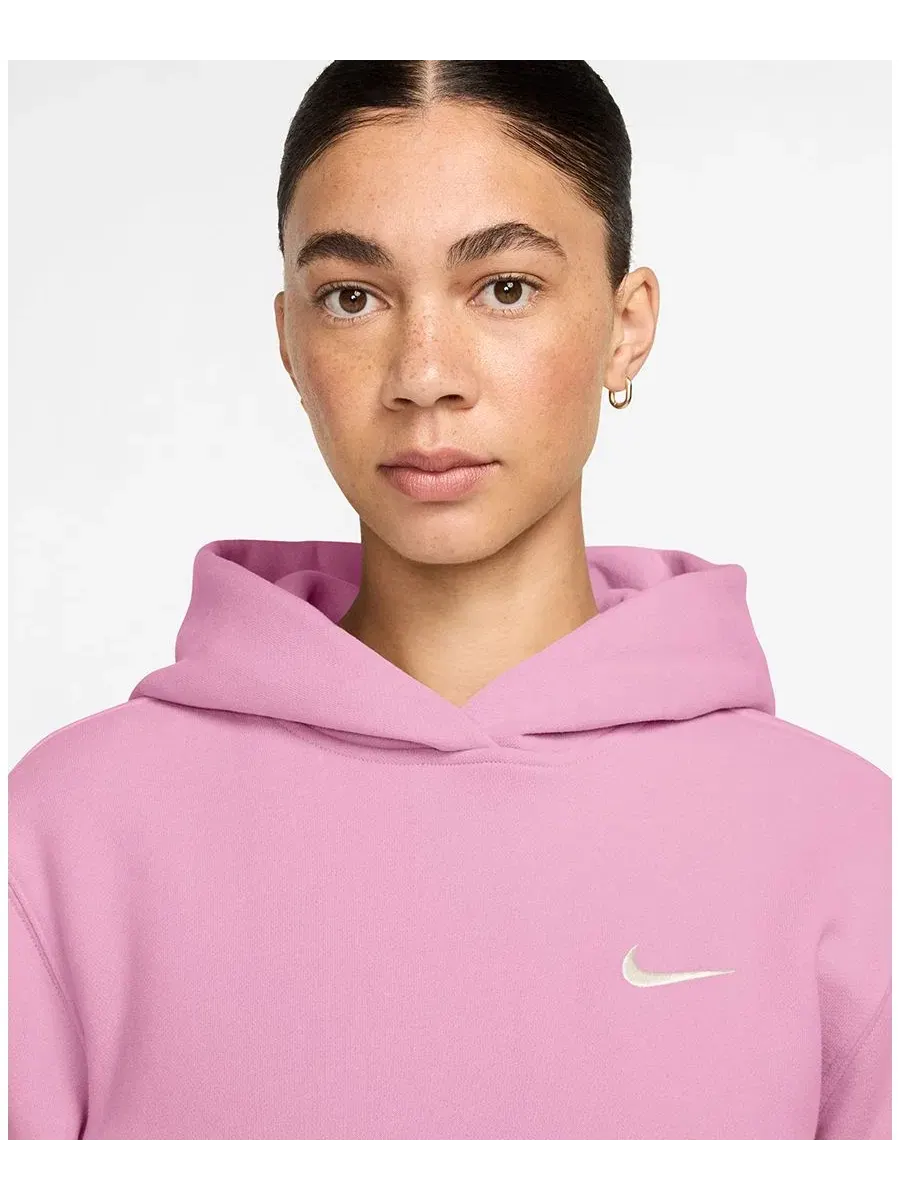 Женский худи-пуловер Studio Fleece средней плотности Nike — изображение 2 из 3, розовый