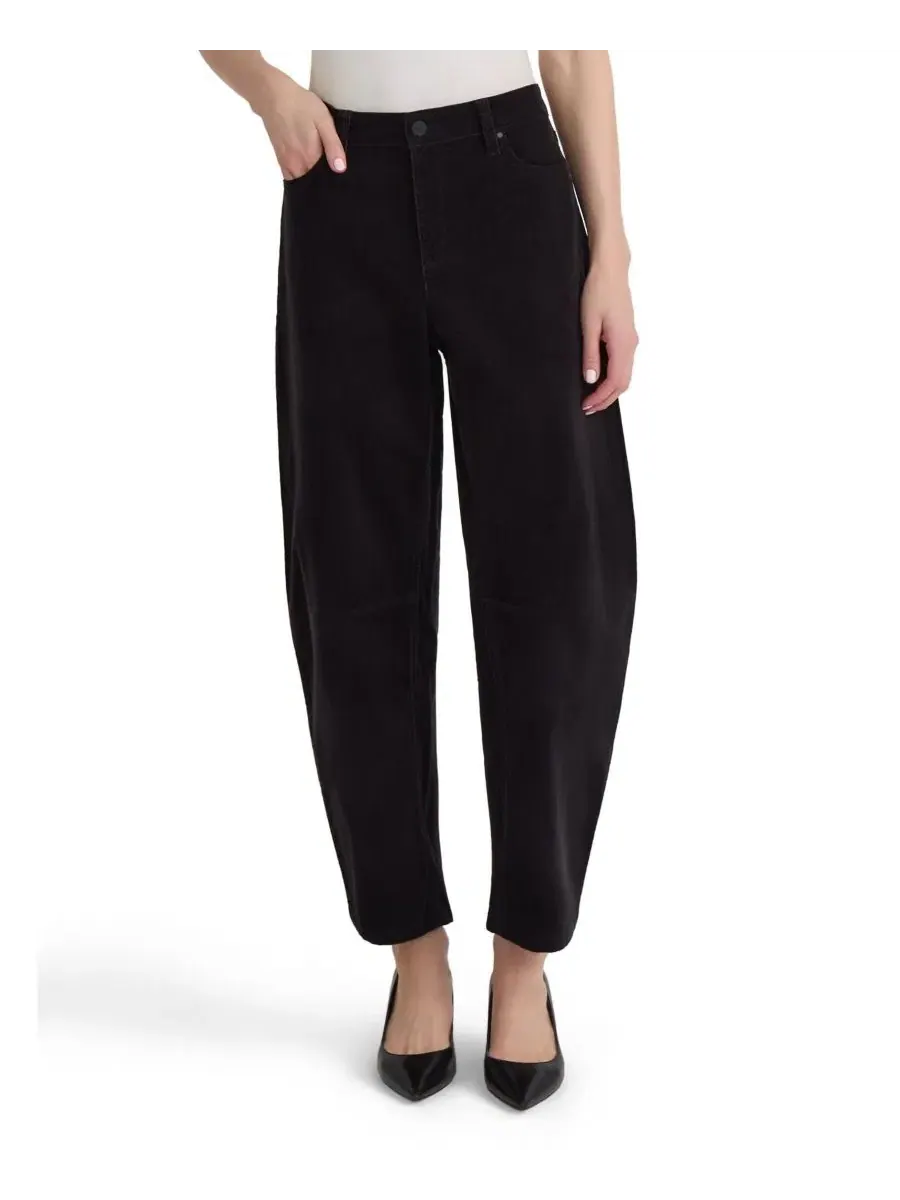 Брюки-бабочка из вельвета Lexington Mid-Rise Barrel Corduroy Pants Jones New York — изображение 1 из 3, черный
