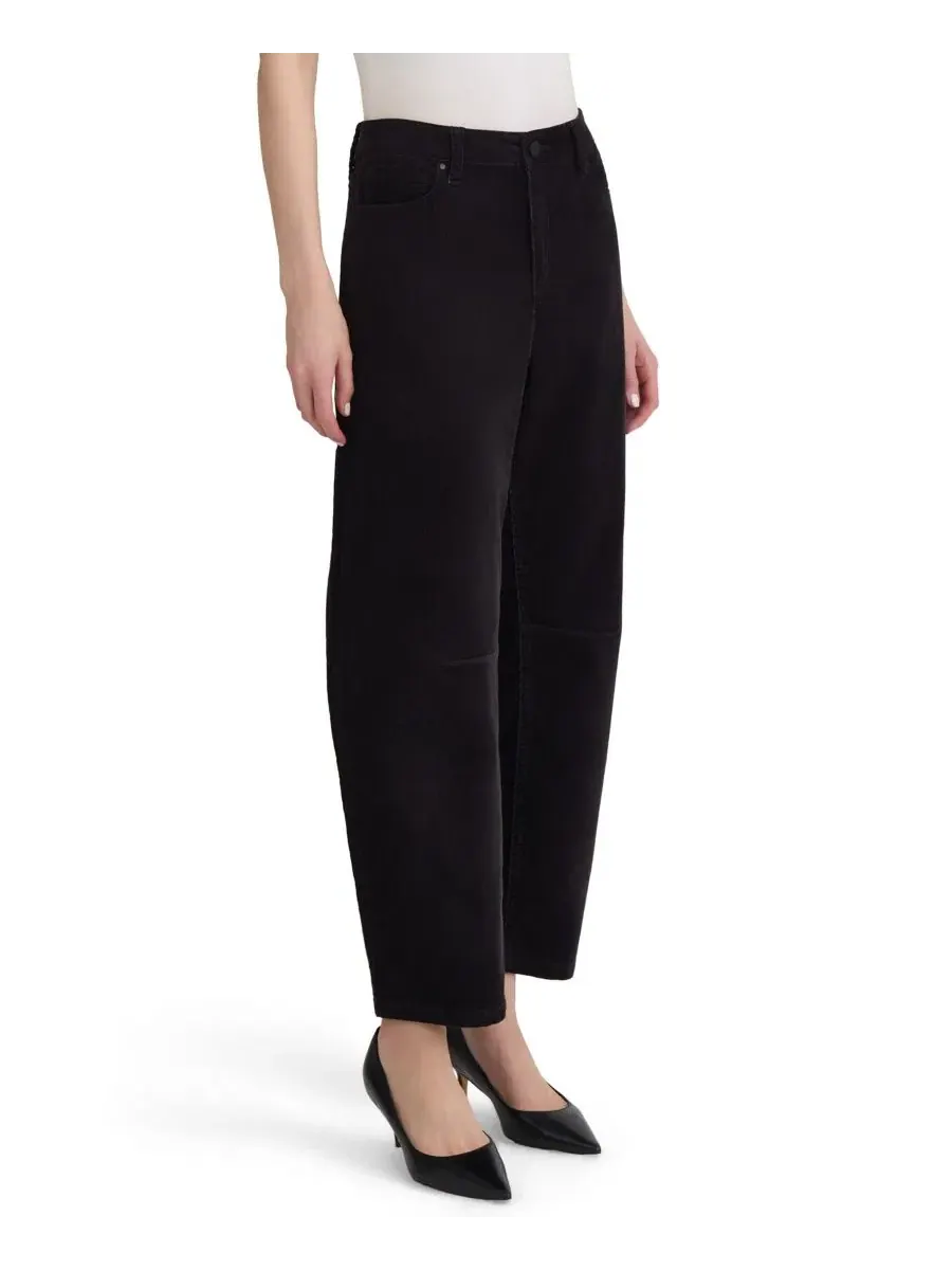 Брюки-бабочка из вельвета Lexington Mid-Rise Barrel Corduroy Pants Jones New York — изображение 2 из 3, черный