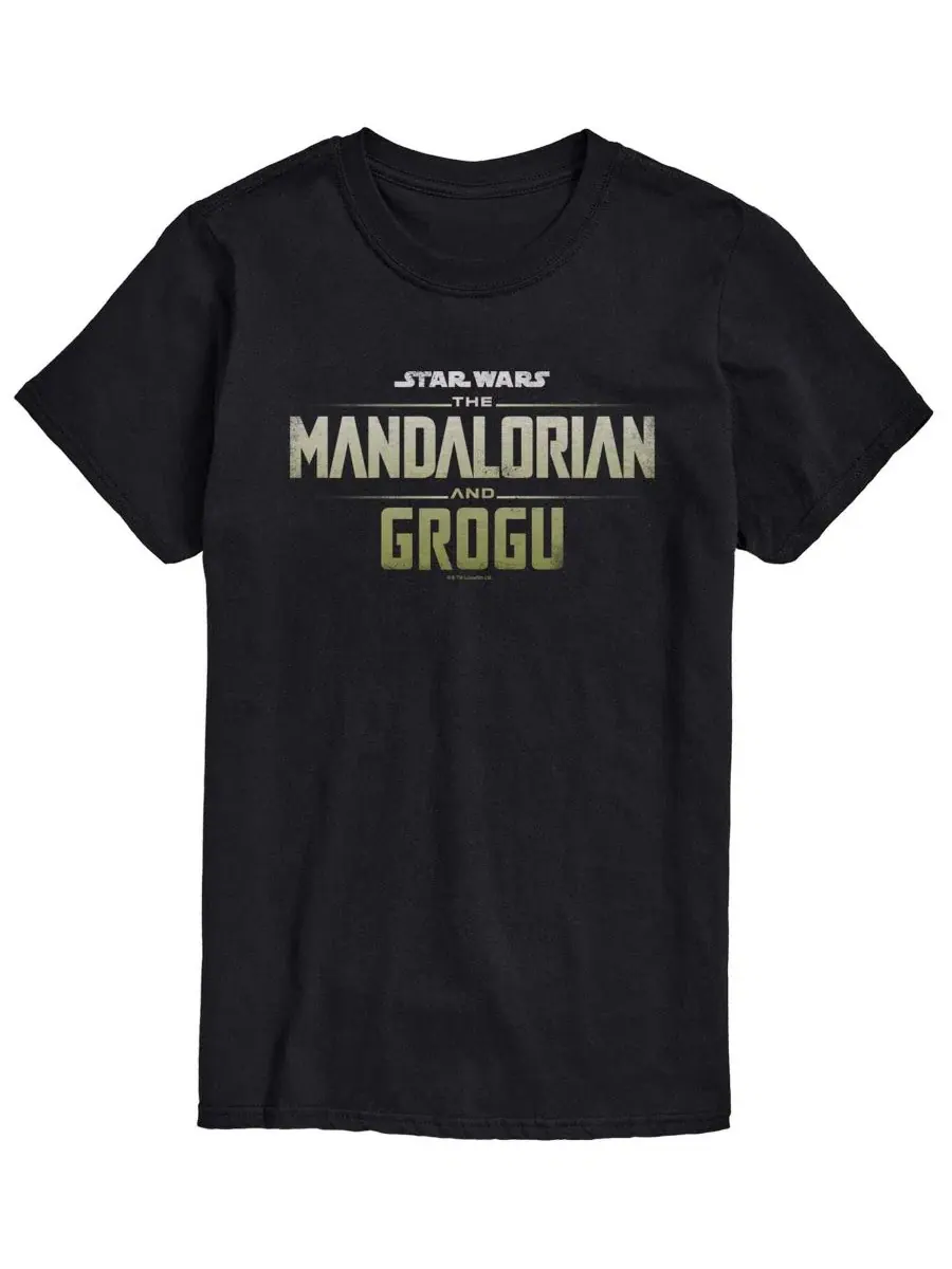 Футболка с длинным рукавом The Mandalorian & Grogu Logo Vintage Faded AIRWAVES — изображение 1 из 3, черный