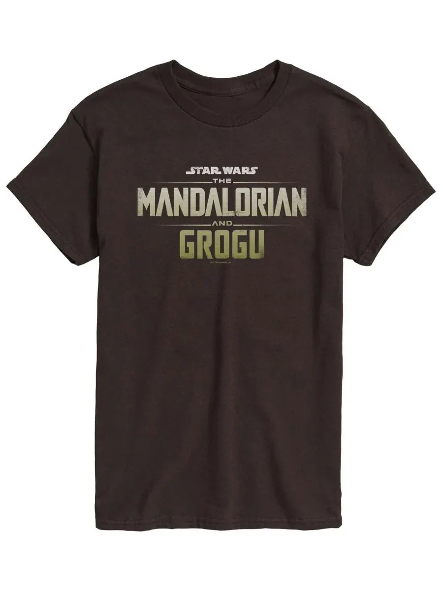 Футболка с принтом The Mandalorian & Grogu Logo Vintage Faded AIRWAVES — изображение 1 из 3, коричневый