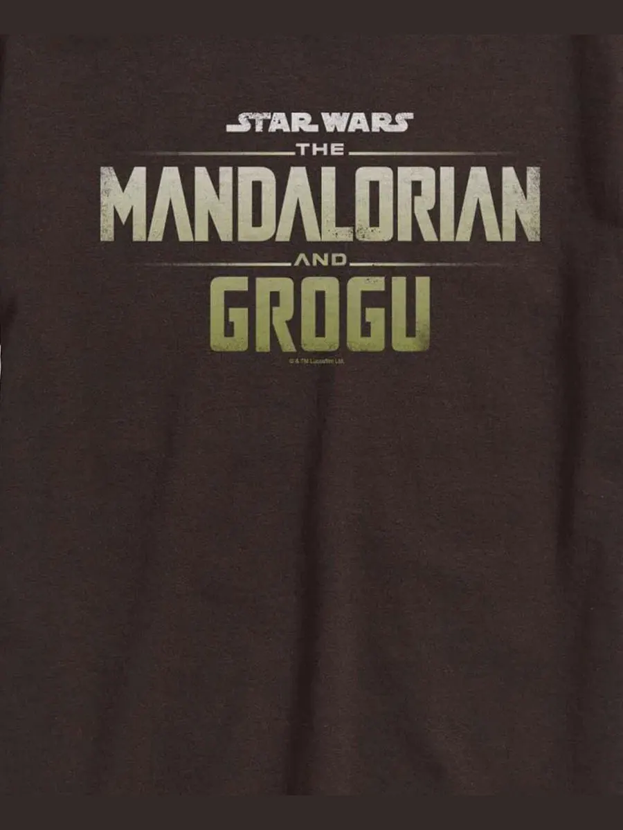 Футболка с принтом The Mandalorian & Grogu Logo Vintage Faded AIRWAVES — изображение 3 из 3, коричневый