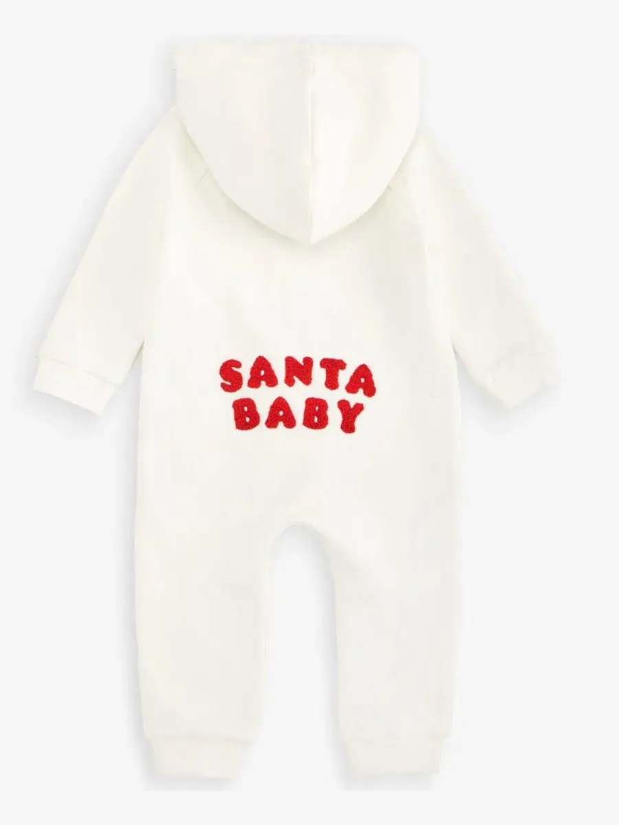 Детский комбинезон с капюшоном и аппликацией Santa Baby First Impressions — изображение 2 из 3, белый