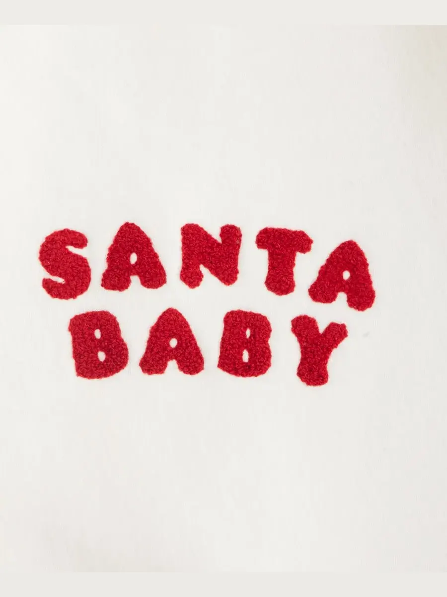 Детский комбинезон с капюшоном и аппликацией Santa Baby First Impressions — изображение 3 из 3, белый