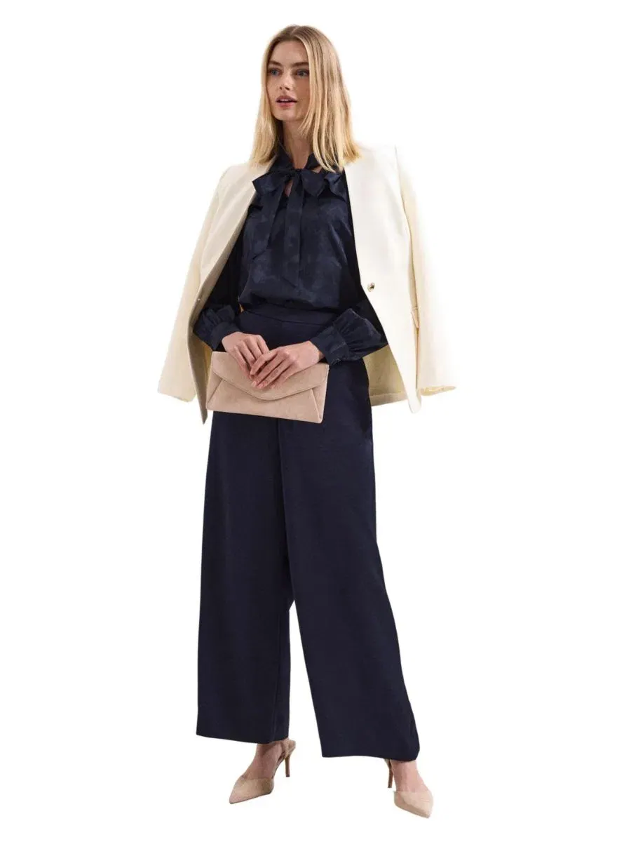 Брюки женские сатиновые с высокой посадкой, модель Beccy Satin Trouser Phase Eight — изображение 6 из 8, синий
