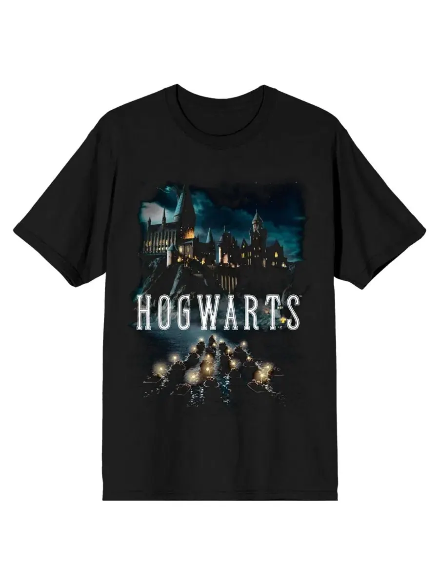 Футболка мужская с принтом Hogwarts Boats Logo Harry Potter — изображение 2 из 4, черный