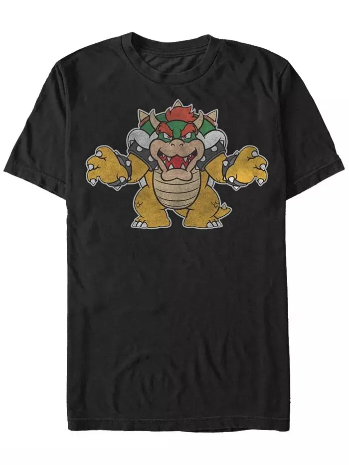 Футболка с коротким рукавом Nintendo Men's Super Mario Just Bowser Fifth Sun — изображение 1 из 1, черный
