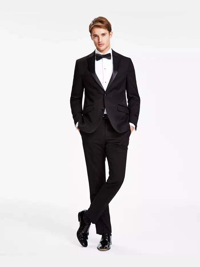 Мужской классический костюм-смокинг Slim-Fit Ready Flex Kenneth Cole Reaction — изображение 1 из 6, черный