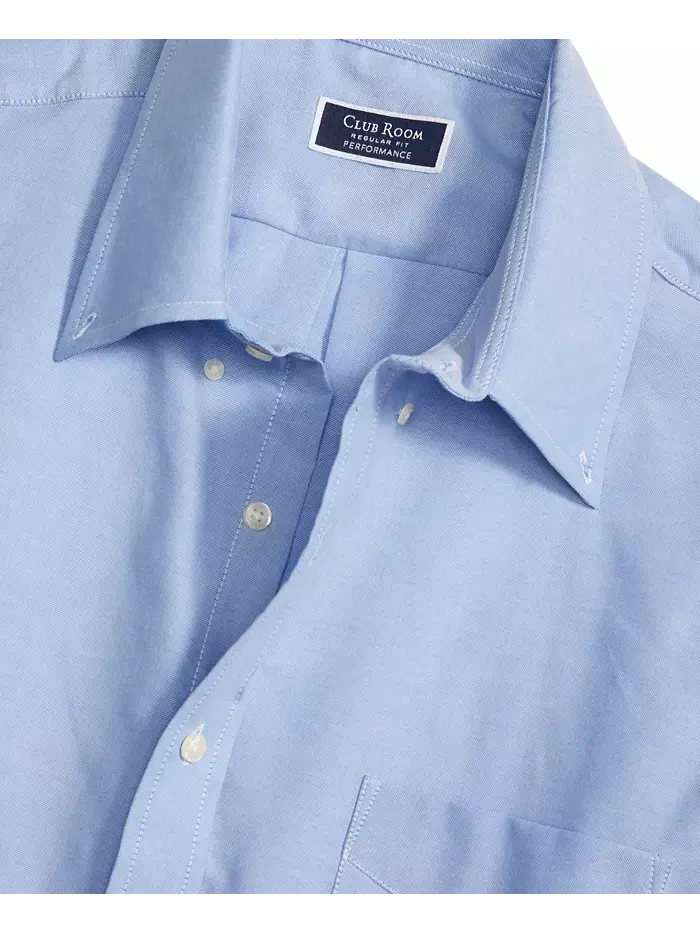 Мужская классическая рубашка Pinpoint Dress Shirt Club Room — изображение 3 из 7, светлый синий