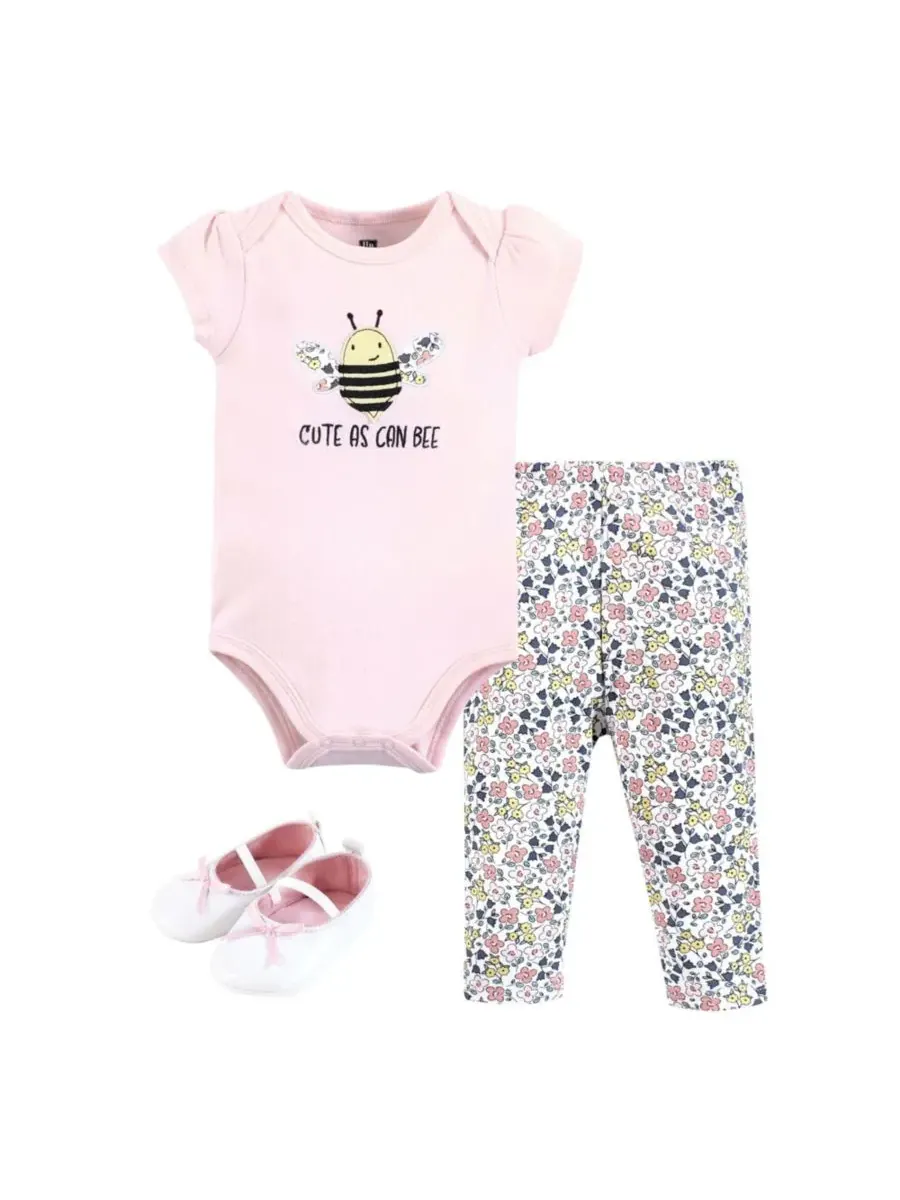 Хлопковый боди, брюки и комплект обуви Hudson Baby, Cute Bee — изображение 1 из 4