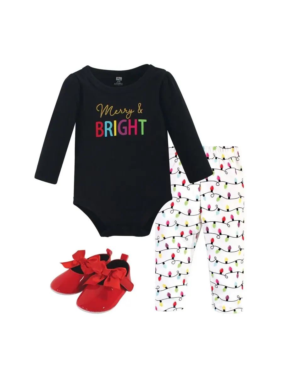 Хлопковый боди, брюки и комплект обуви Hudson Baby, Merry & Bright — изображение 1 из 4