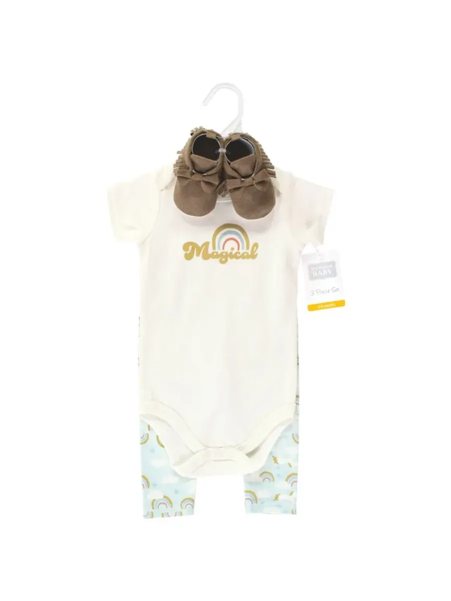 Хлопковый боди, брюки и комплект обуви Hudson Baby, Magical Rainbow Short Sleeve — изображение 5 из 5