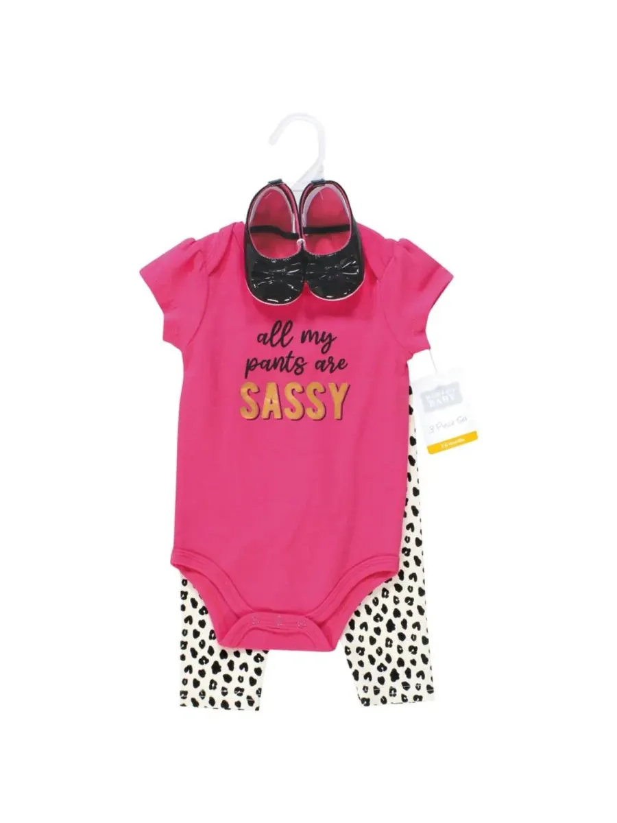 Хлопковый боди, брюки и комплект обуви Hudson Baby, Sassy Pants — изображение 2 из 3