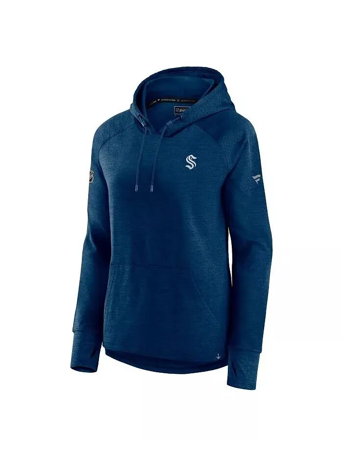 Женский пуловер с капюшоном Heather Deep Sea Seattle Kraken Authentic Pro Fanatics — изображение 2 из 3, глубокий синий
