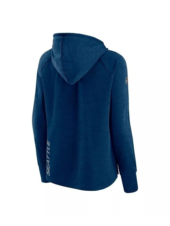 Женский пуловер с капюшоном Heather Deep Sea Seattle Kraken Authentic Pro Fanatics — изображение 3 из 3, глубокий синий