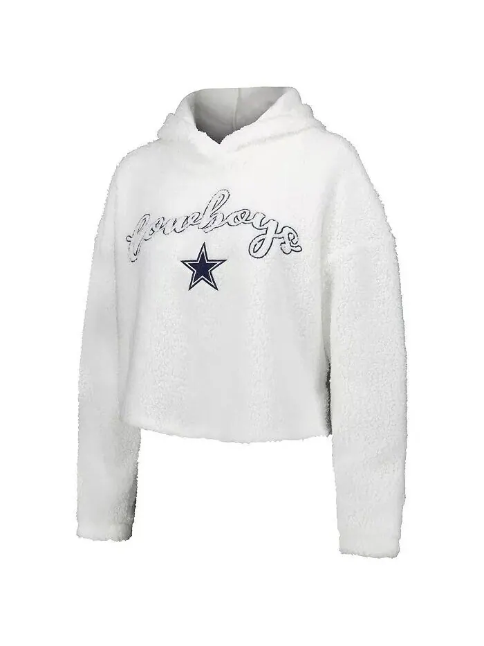 Женский комплект для сна из пушистого пуловера и шорт Dallas Cowboys белого цвета Concepts Sport — изображение 3 из 4, белый