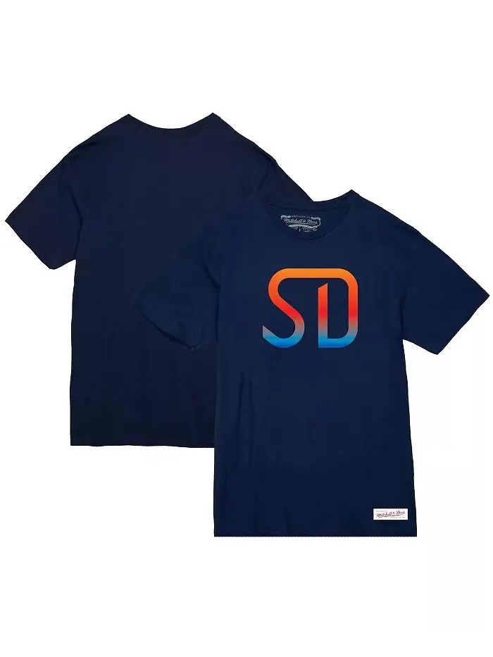 Женская футболка Navy San Diego FC Monogram Mitchell & Ness — изображение 1 из 3