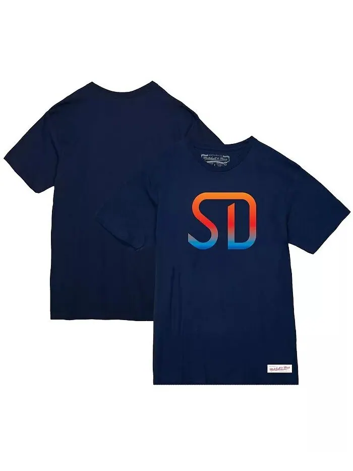 Женская темно-синяя футболка с монограммой San Diego FC Mitchell & Ness — изображение 1 из 3, темно-синий