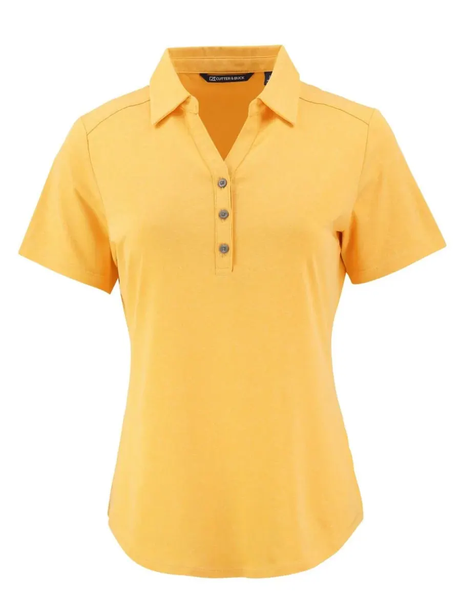 Женская поло Forge Stretch с коротким рукавом Cutter & Buck, college золото heather — изображение 2 из 2, золотистый