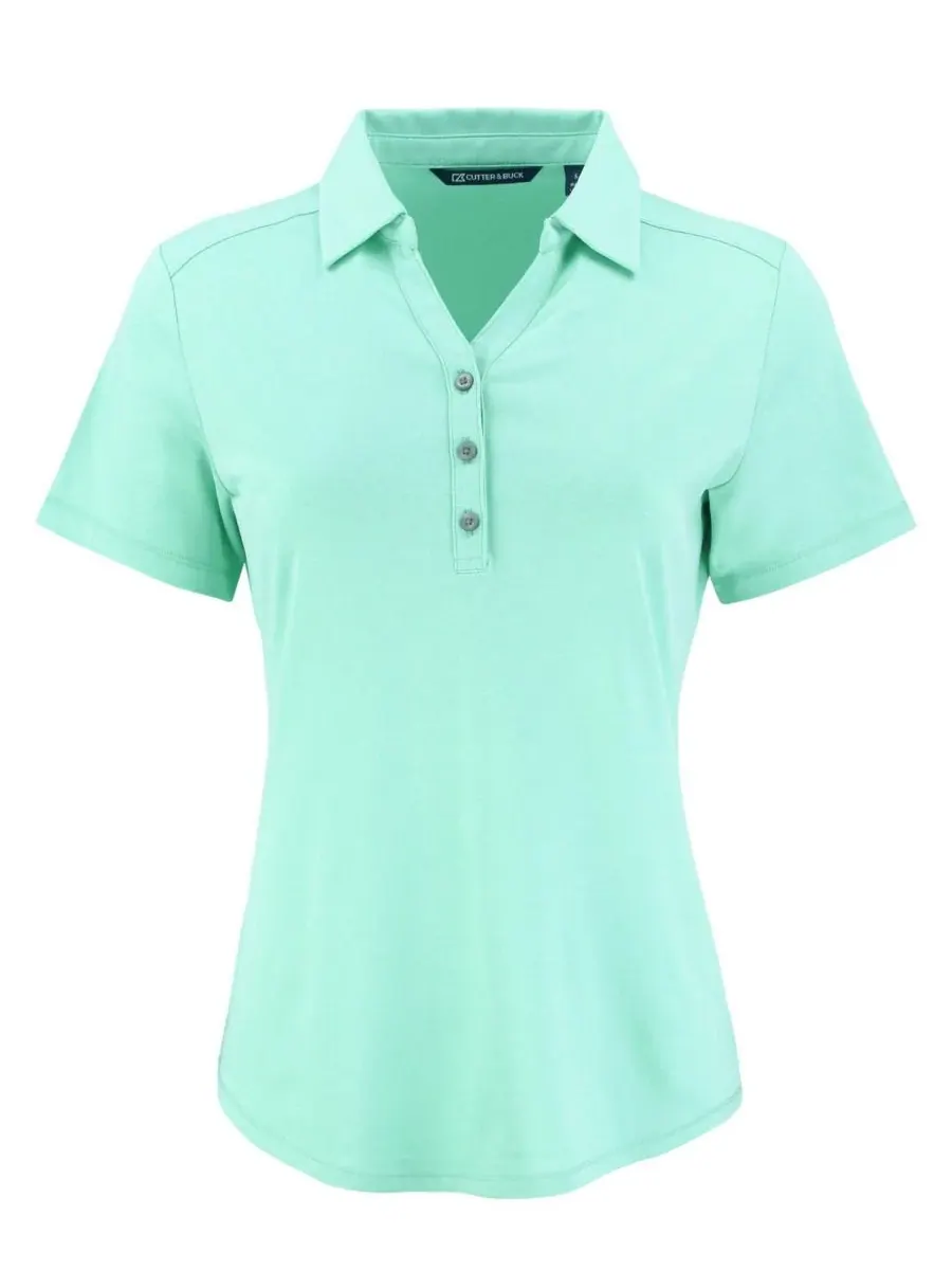 Женская поло Forge Stretch с коротким рукавом Cutter & Buck, Fresh Mint Heather — изображение 2 из 3