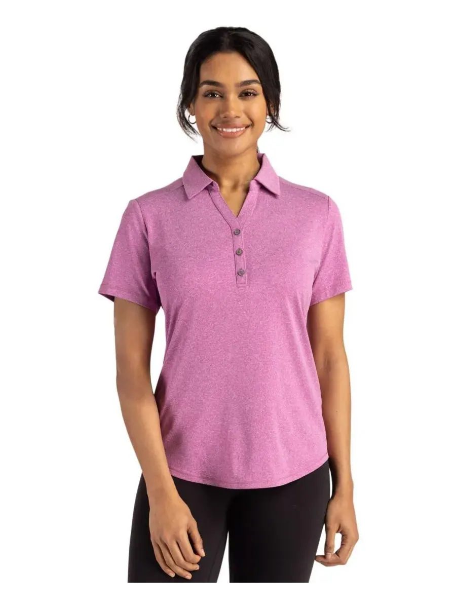 Женская поло Forge Stretch с коротким рукавом Cutter & Buck, Gelato Heather — изображение 1 из 2
