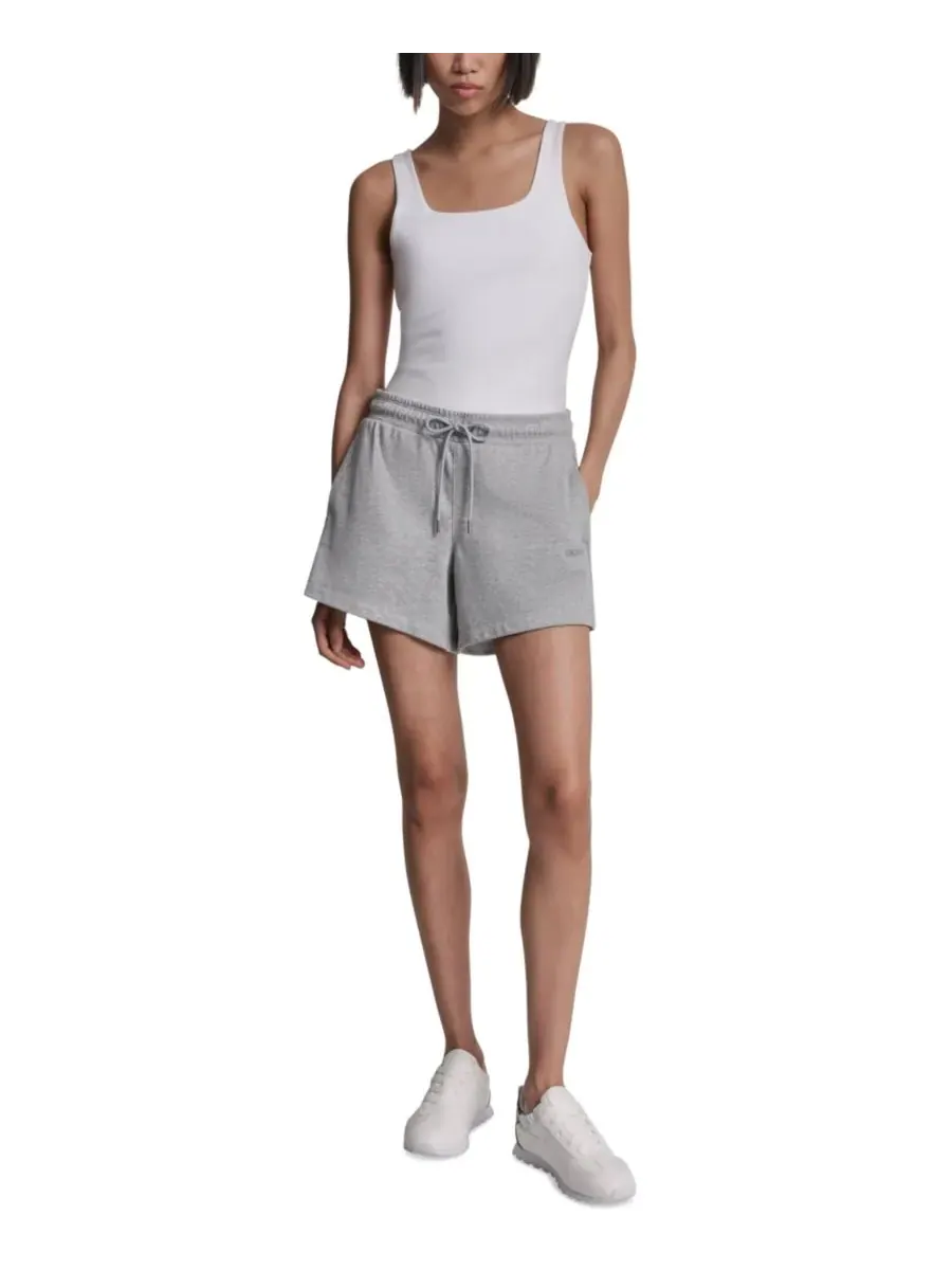 Женские шорты с фольгированным логотипом DKNY Sport — изображение 2 из 6, серый/серебристый