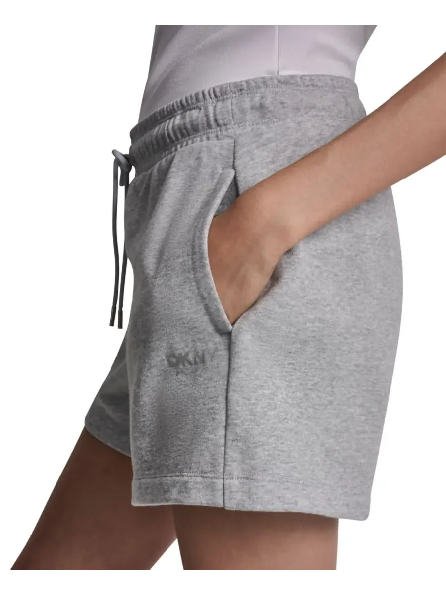Женские шорты с фольгированным логотипом DKNY Sport — изображение 3 из 6, серый/серебристый