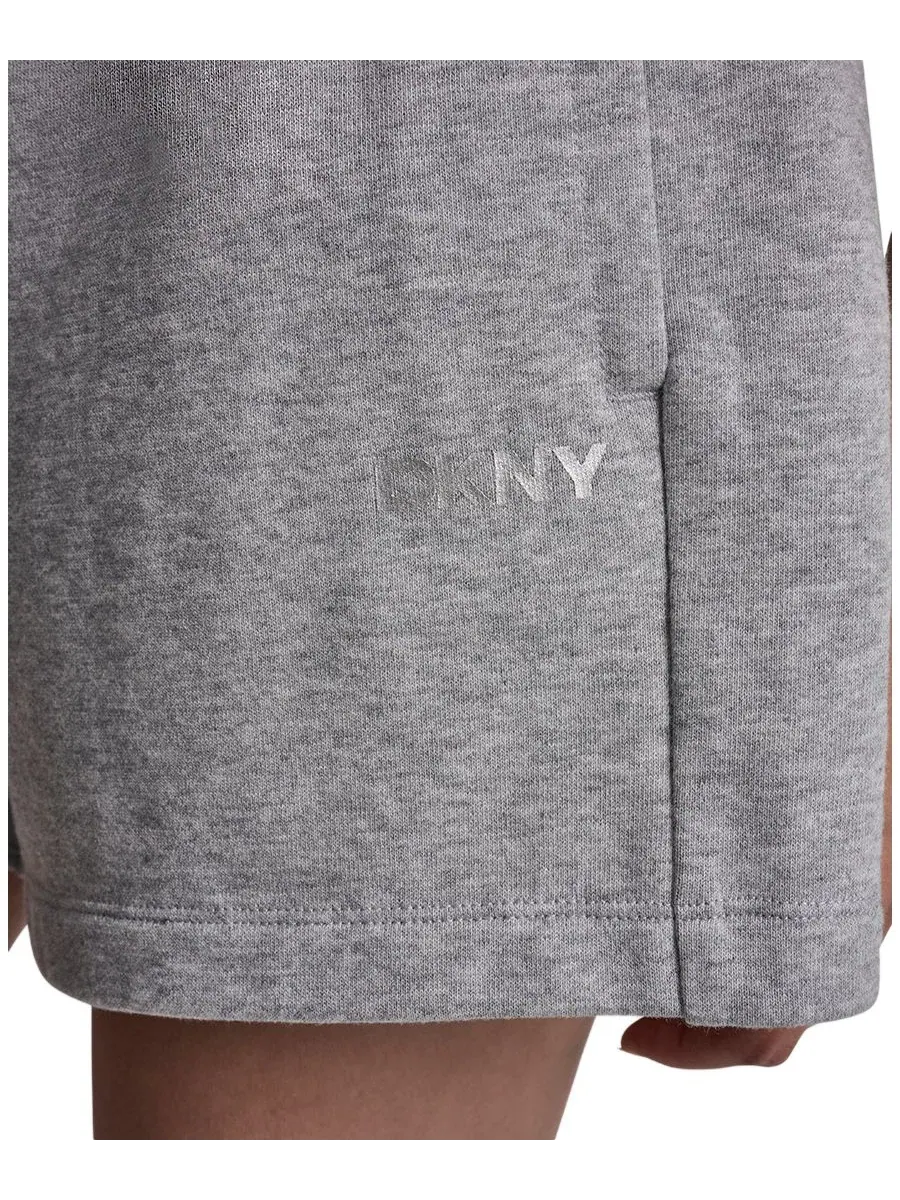 Женские шорты с фольгированным логотипом DKNY Sport — изображение 4 из 6, серый/серебристый