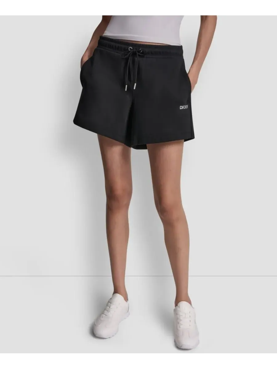Женские шорты с фольгированным логотипом DKNY Sport