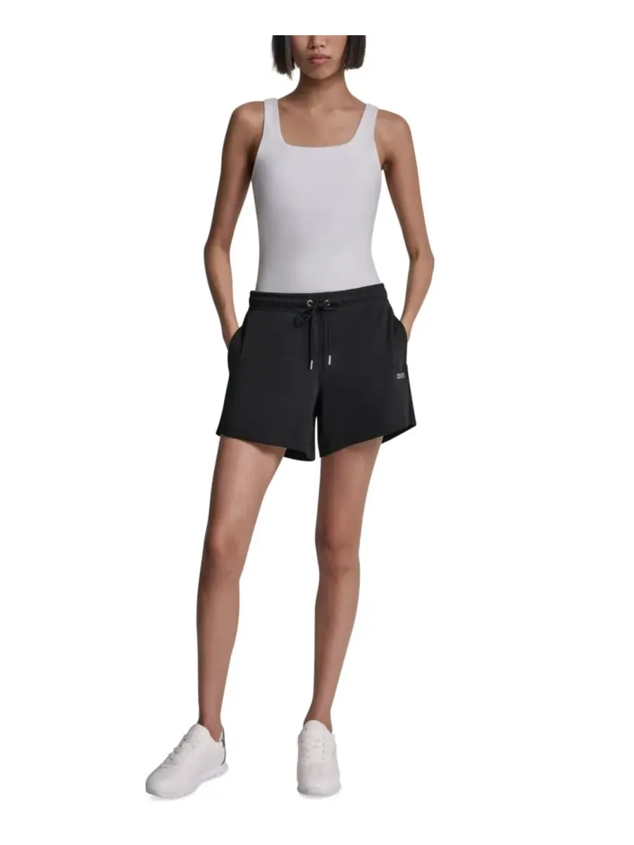 Женские шорты с фольгированным логотипом DKNY Sport — изображение 2 из 5, черный/серебристый
