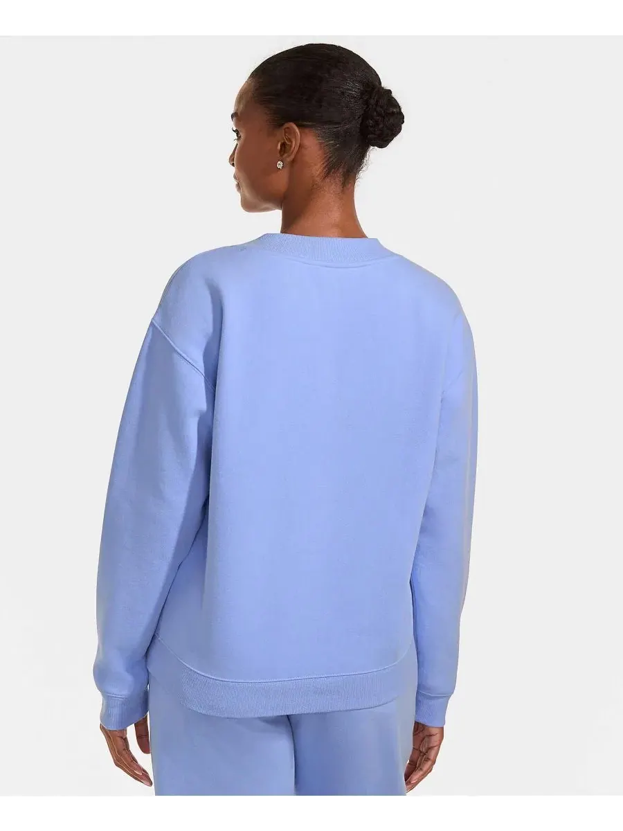 Женская толстовка с длинным рукавом и V-образным вырезом Serious Sweats Lands' End — изображение 2 из 4, прозрачный синий
