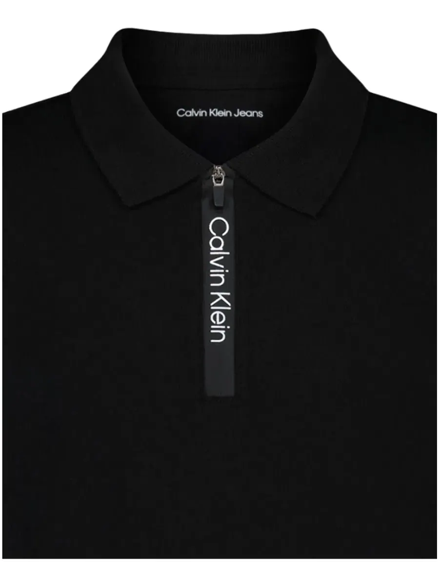 Поло с коротким рукавом для мальчиков 8-20 лет Calvin Klein — изображение 4 из 9, черный