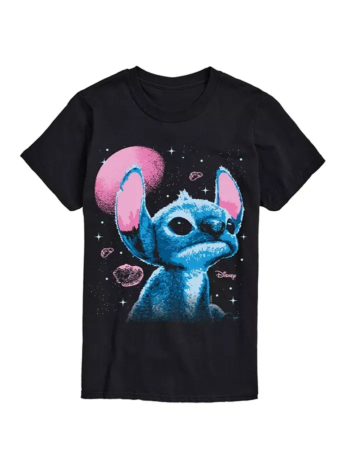 Мужская футболка с коротким рукавом Lilo and Stitch Live Action Stitch Space AIRWAVES — изображение 1 из 3, черный