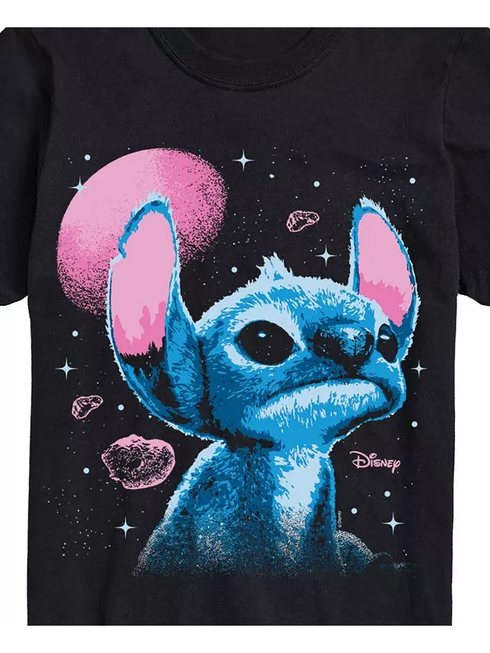 Мужская футболка с коротким рукавом Lilo and Stitch Live Action Stitch Space AIRWAVES — изображение 3 из 3, черный