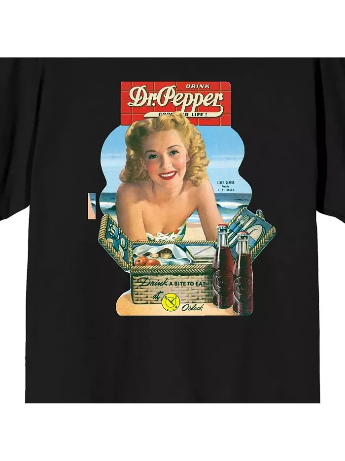 Мужская винтажная рекламная черная футболка с коротким рукавом, размер M Dr. Pepper — изображение 2 из 3, черный