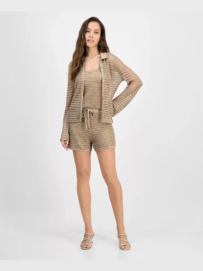 Женская трикотажная рубашка Bella, майка и шорты GUESS — изображение 1 из 3, черный мульти