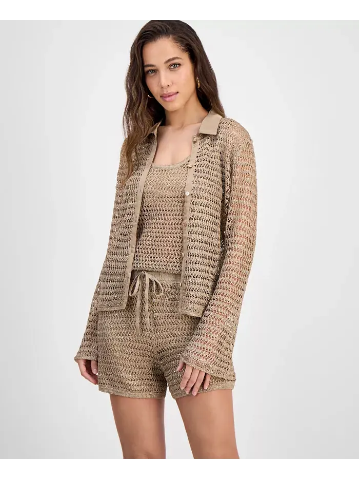 Женская трикотажная рубашка Bella, майка и шорты GUESS — изображение 2 из 3, черный мульти