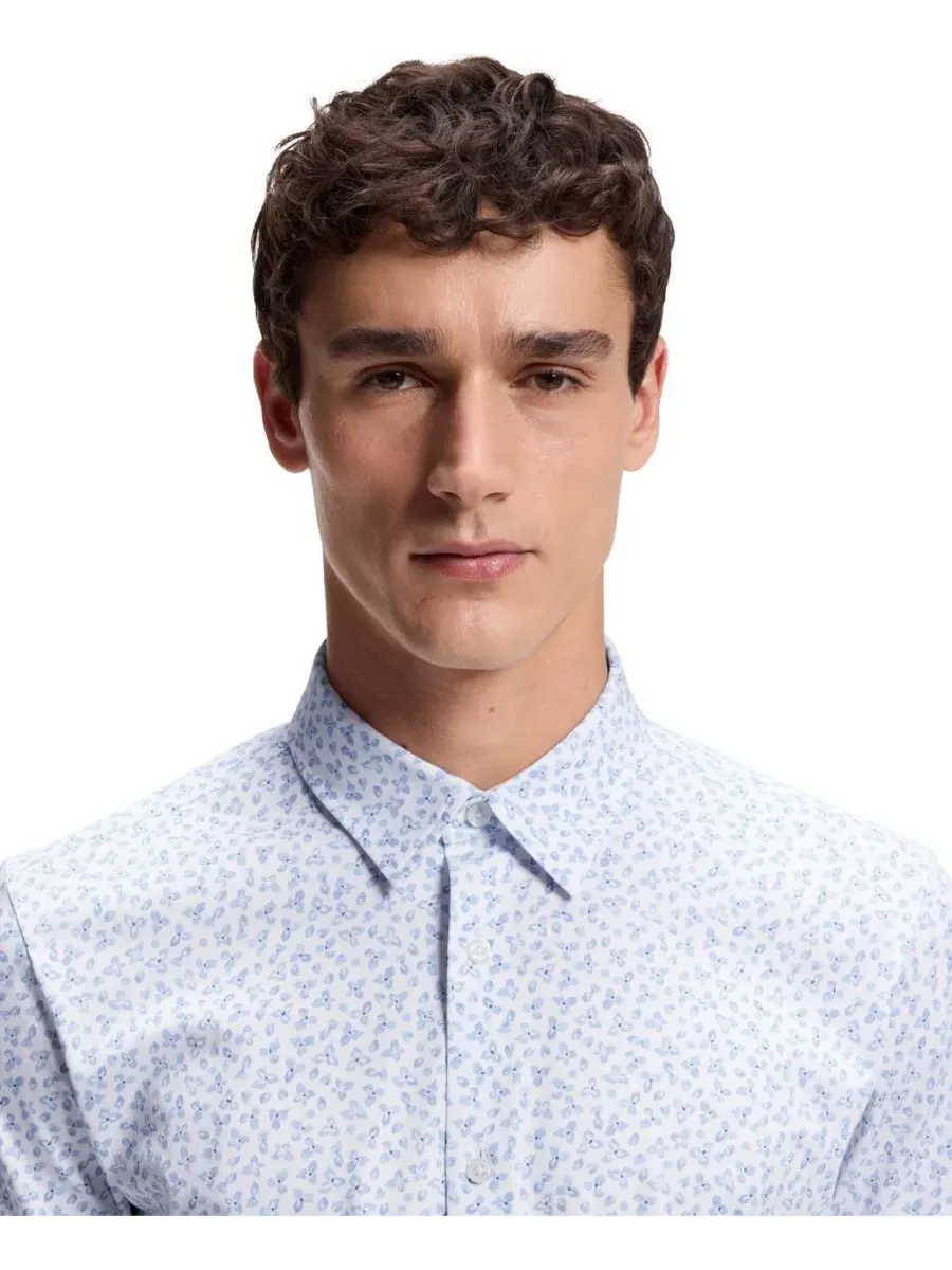 Мужская футболка с коротким рукавом из хлопкового трикотажа Hugo Boss — изображение 2 из 5, синий