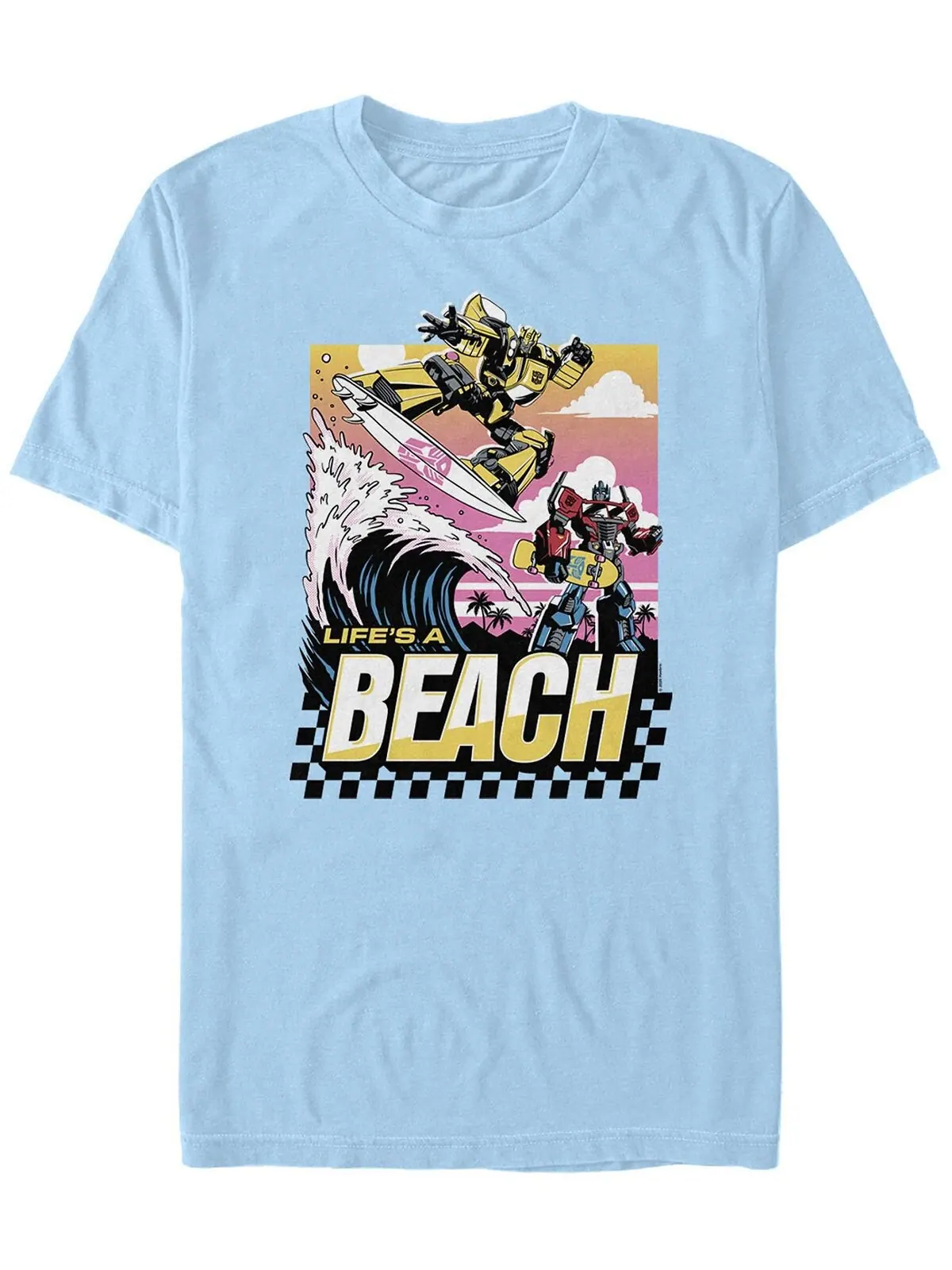 Мужская футболка с короткими рукавами transformers beach day Fifth Sun — изображение 1 из 1, светлый синий