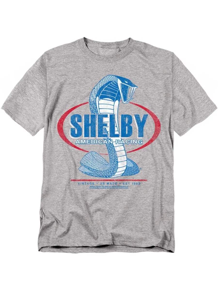 Футболка большого размера Carroll Shelby American Racing Shelby Cobra — серый