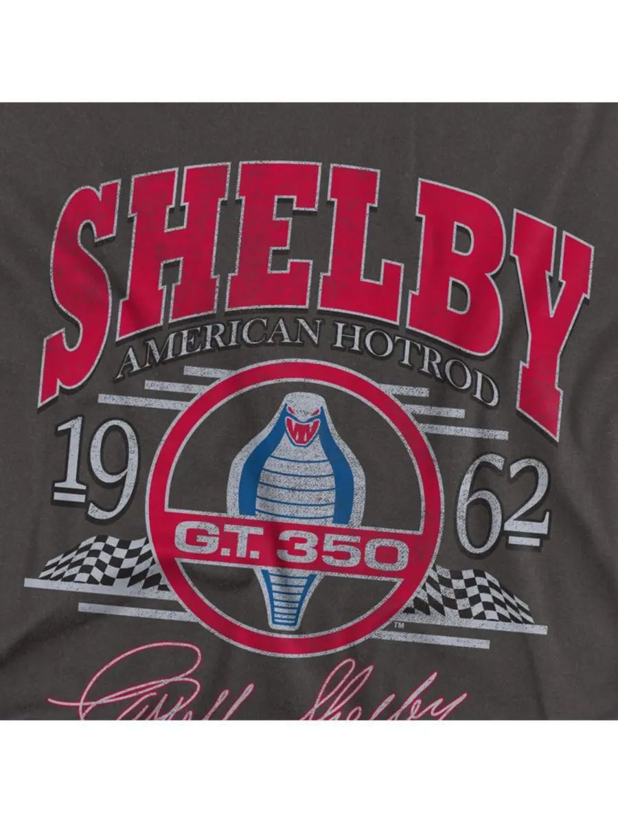 Мужская футболка Carroll Shelby Hotrod Arched Shelby Cobra — изображение 2 из 3, темно-серый