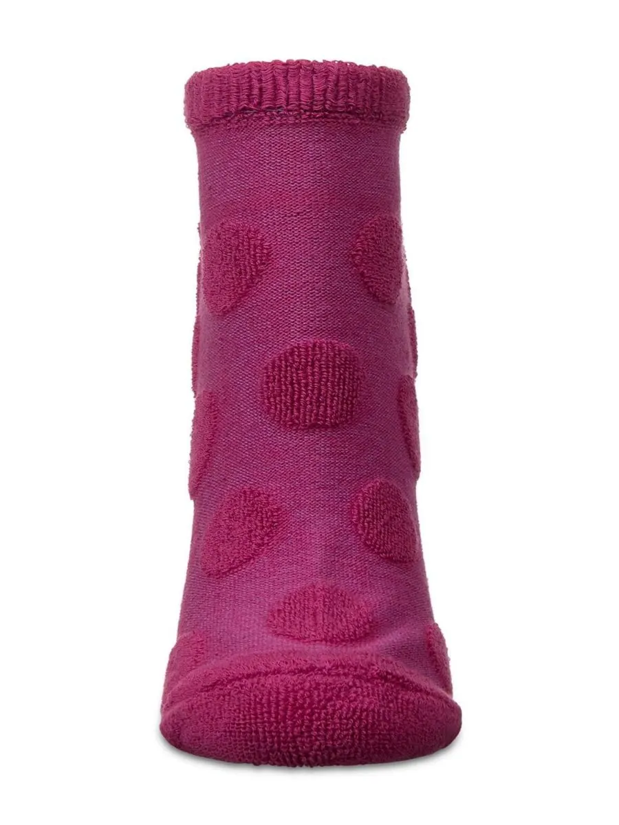 Женские низкие носки из махровой ткани в горошек MeMoi, Dahlia mauve — изображение 2 из 3